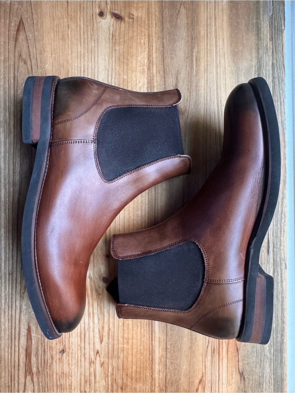 Johnston & Murphy Collection Italian Leather Chelsea Boots Brown 9.5